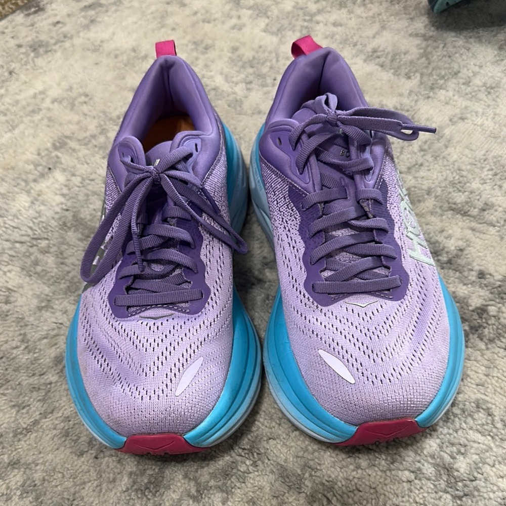Hoka Purple and Blue Athletic Shoes with Cushioned Midsole